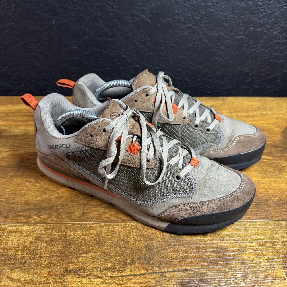 Merrell Burnt Rock Tura J95233 Taupe Suede Mesh Hiking Shoes Mens 9.5